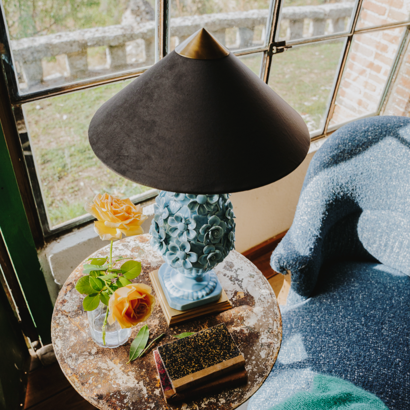 Pantalla Capuchina Terciopelo Chocolate