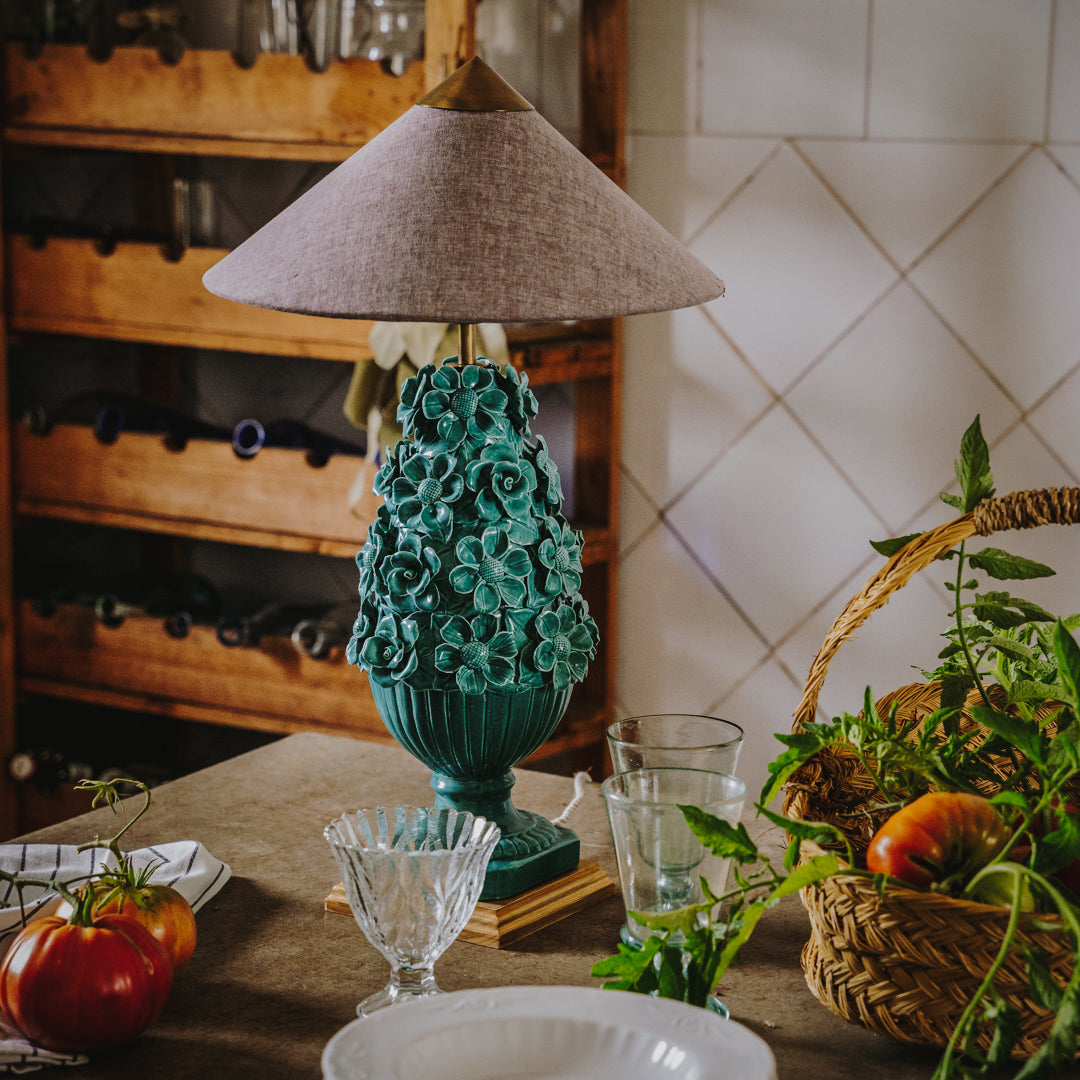 Manises Flora Sea Green Lamp