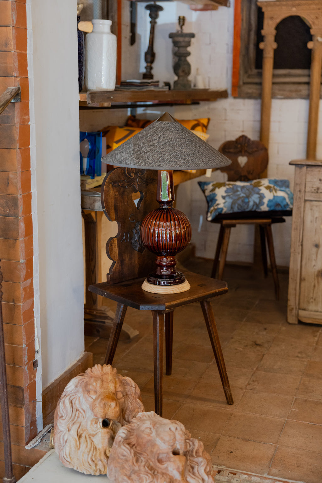 Capuchina Rafia Topo Lampshade