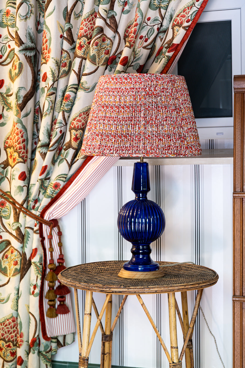 Lámpara de Manises Art Deco Azul Cobalto