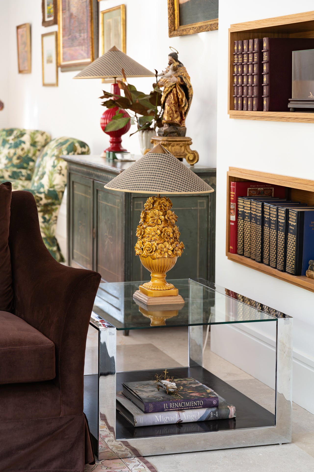 Lámpara de Manises Flora Miel