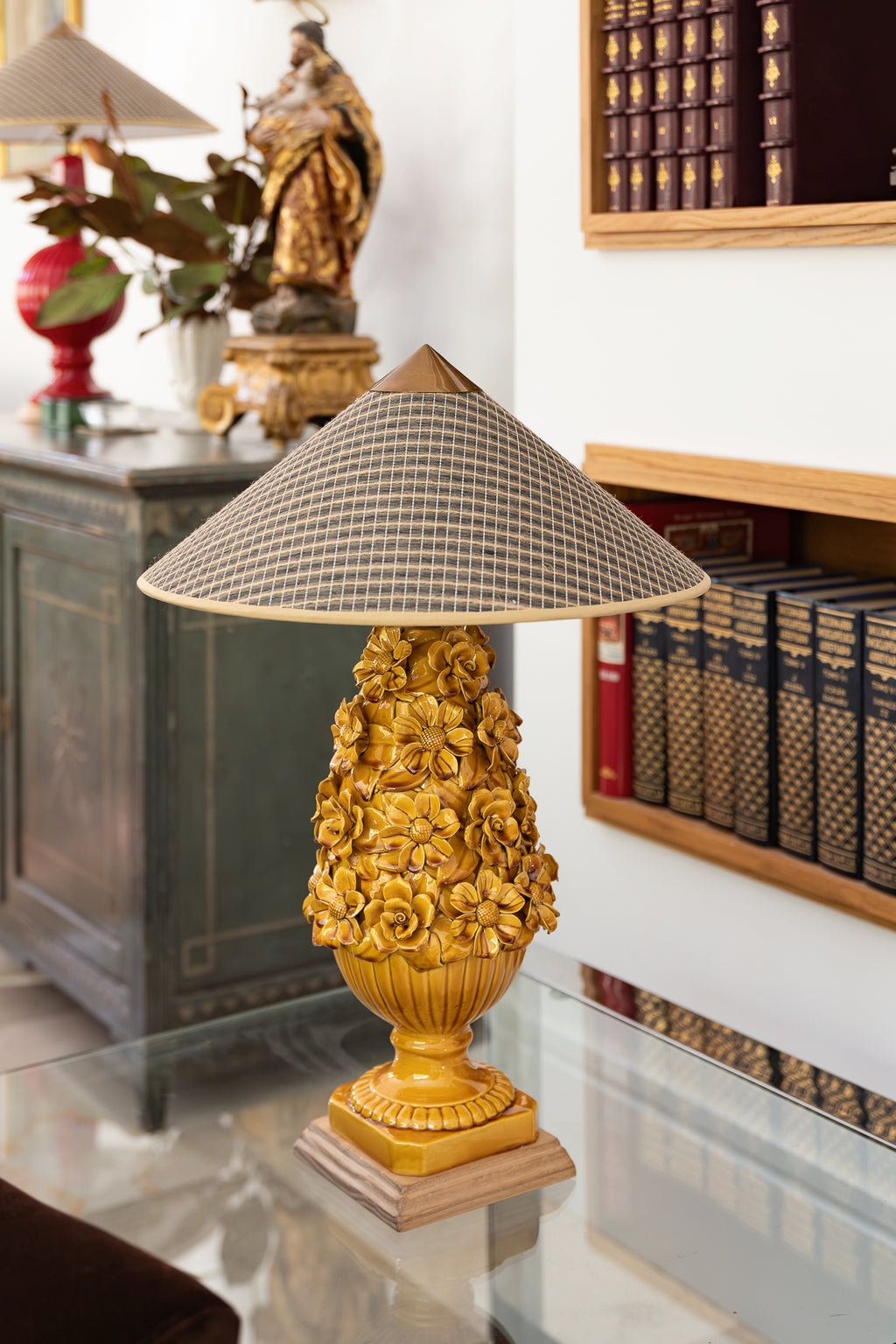 Lámpara de Manises Flora Miel