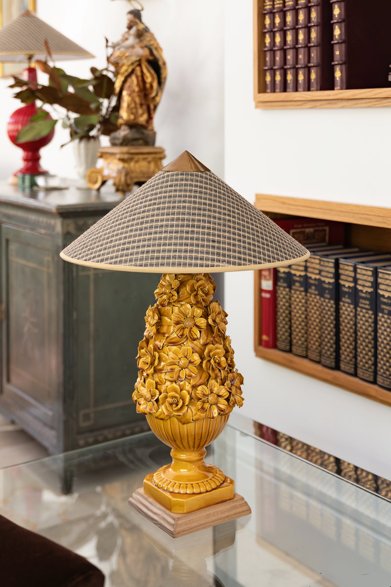 Lámpara de Manises Flora Miel