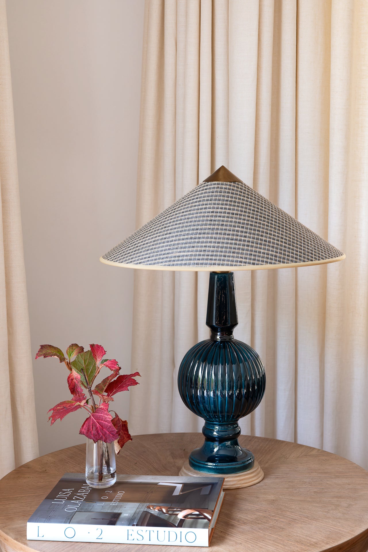 Lámpara de Manises Art Deco Azul Noche