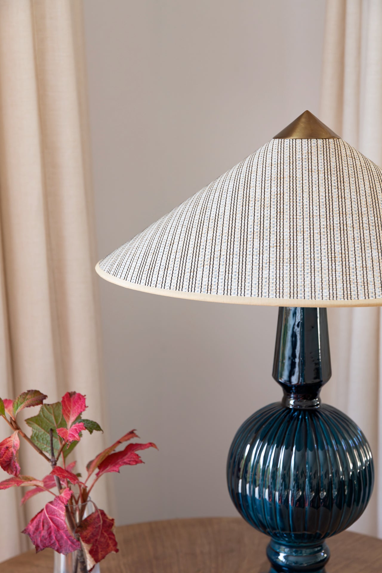 Lámpara de Manises Art Deco Azul Noche