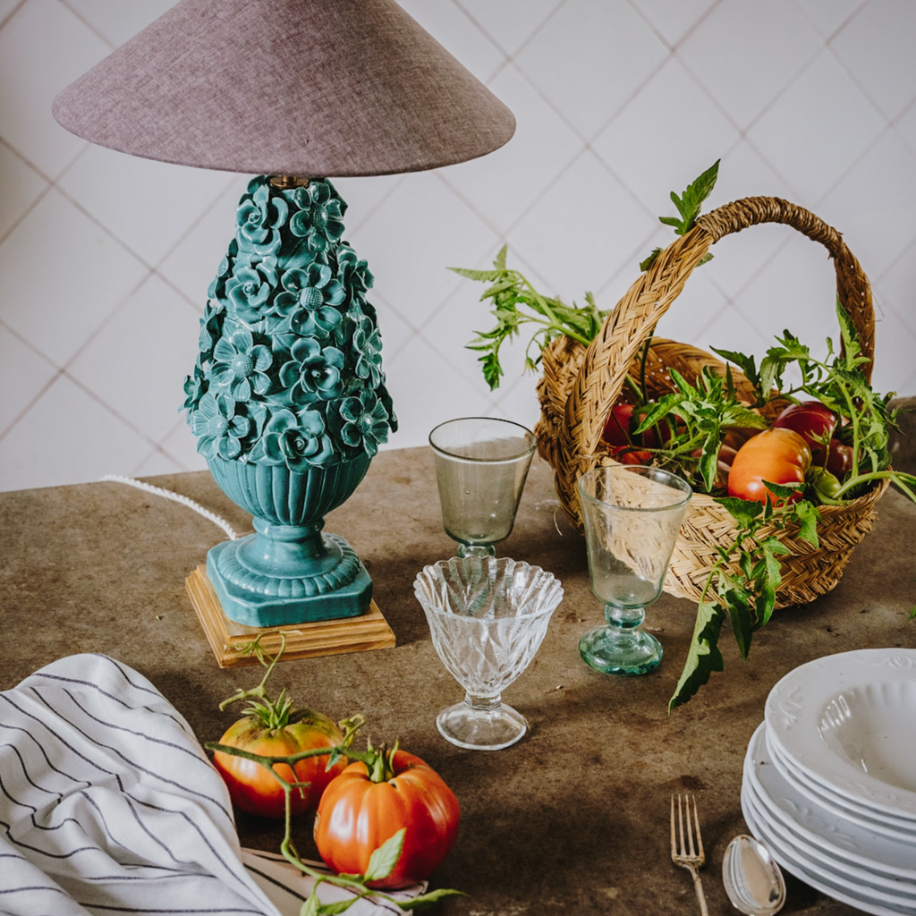 Manises Flora Sea Green Lamp