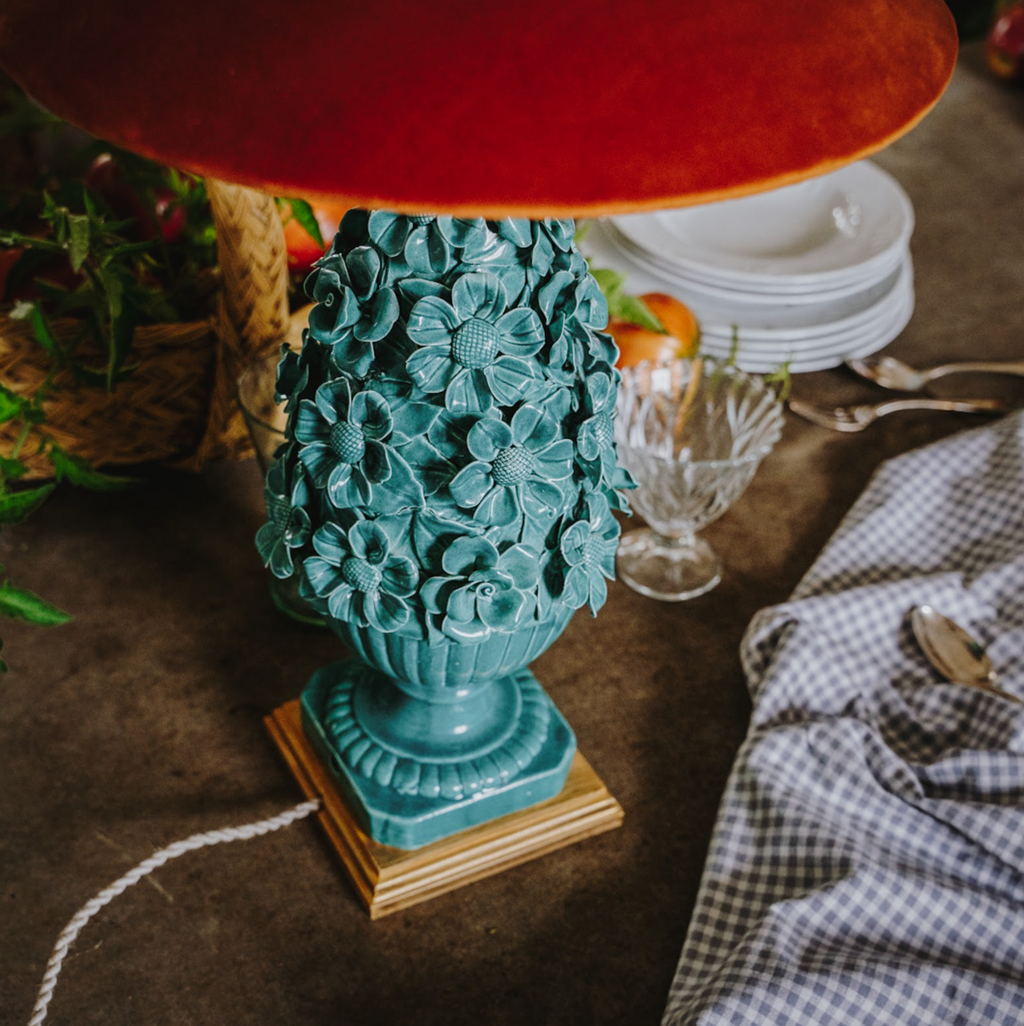 Manises Flora Sea Green Lamp