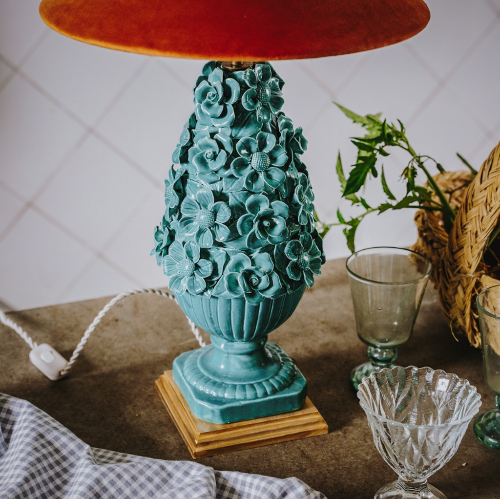 Manises Flora Sea Green Lamp
