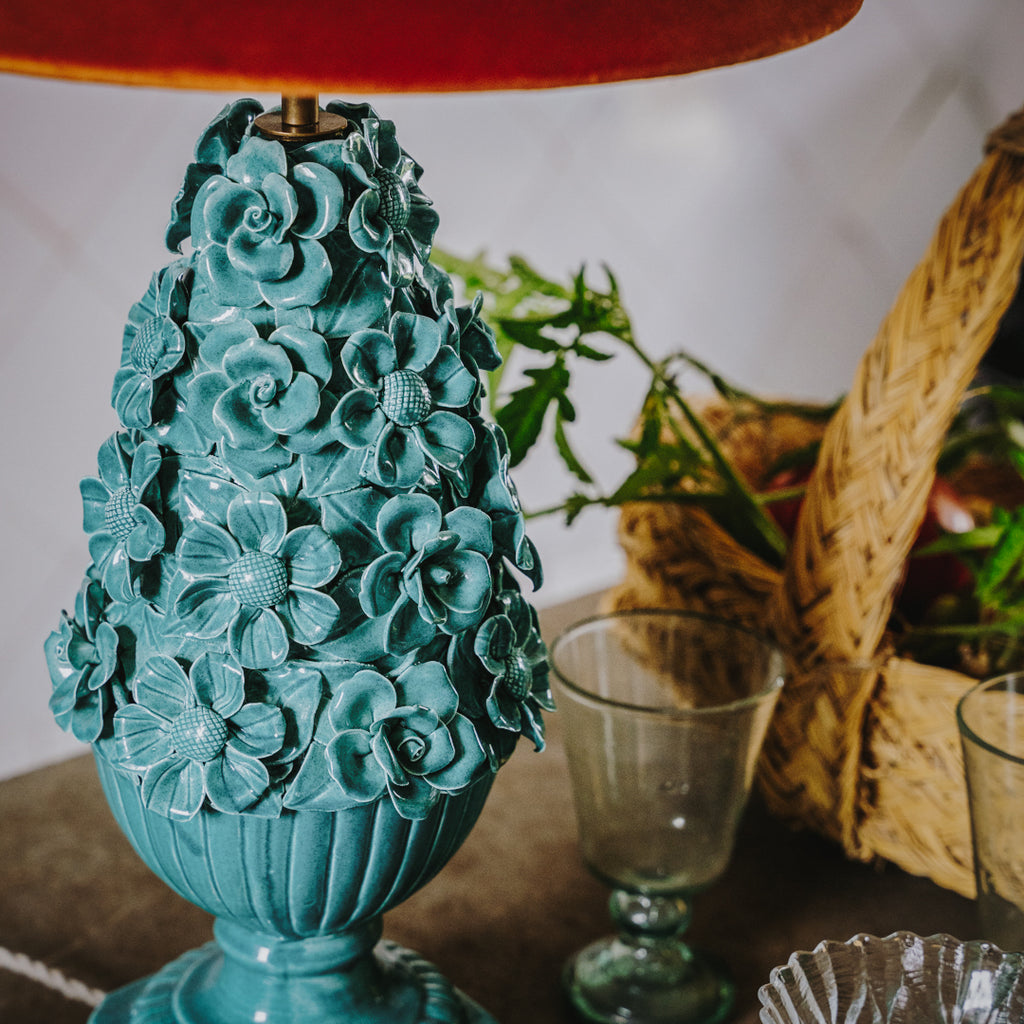 Manises Flora Sea Green Lamp