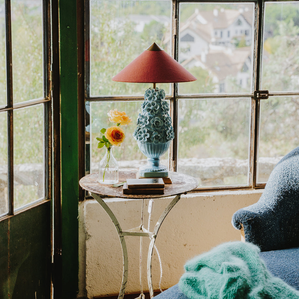 Manises Flora Sky Blue Lamp