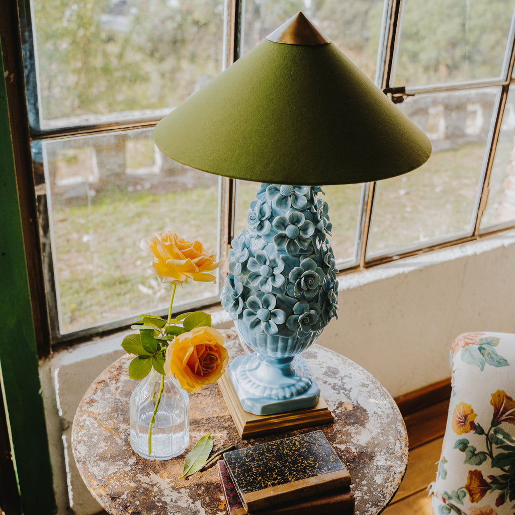 Manises Flora Sky Blue Lamp