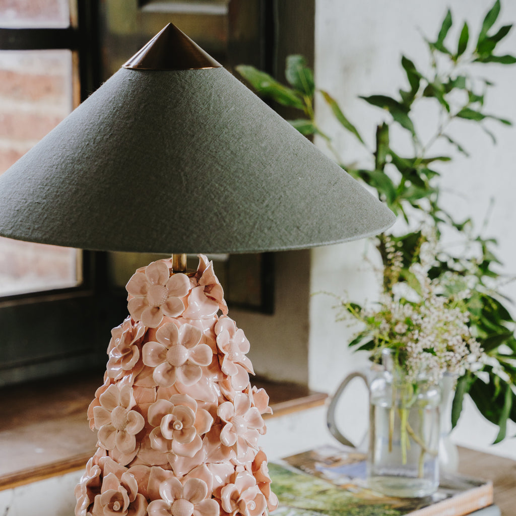 Capuchina Olive Green Linen Lampshade